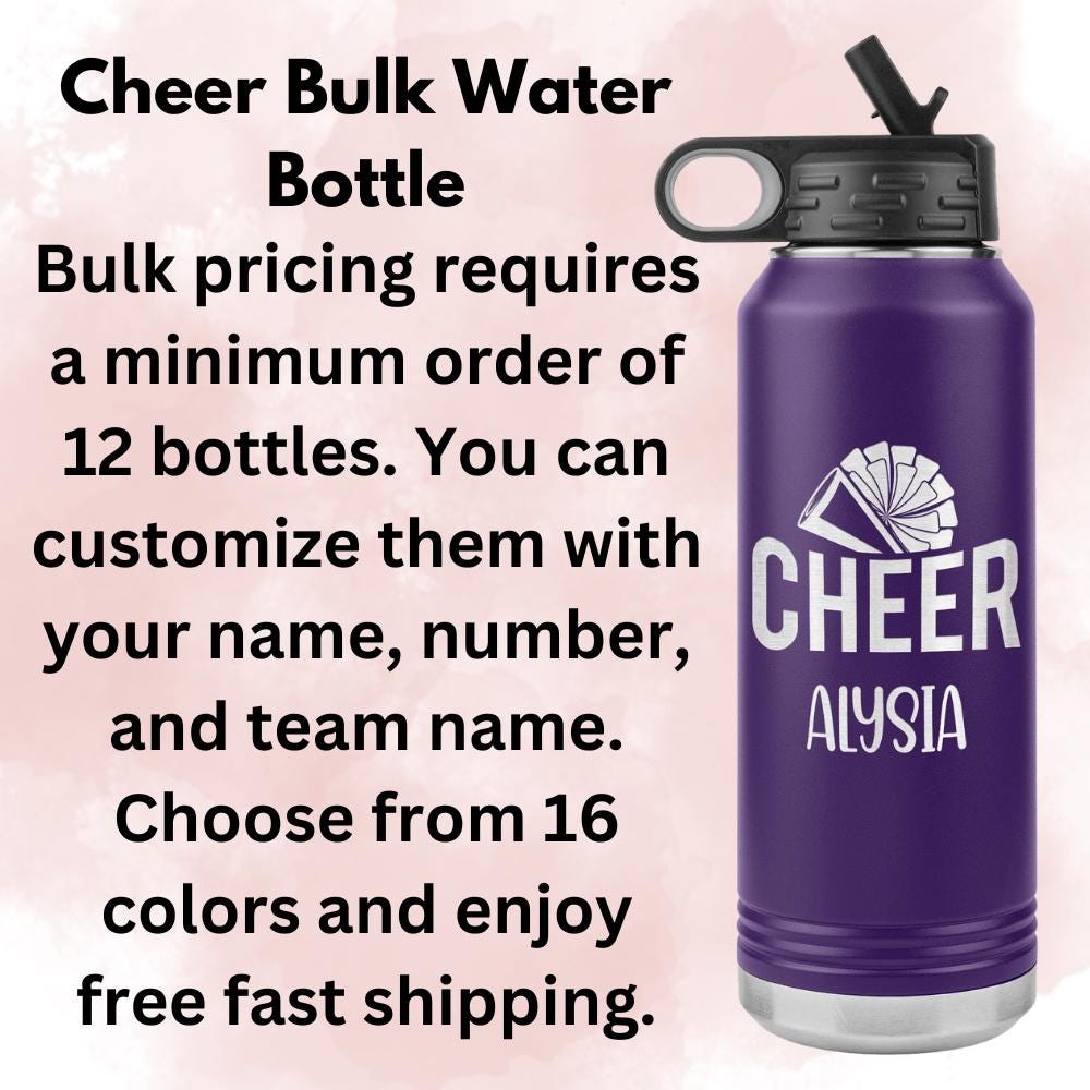 Personalized Cheerleader Water Bottle: Engraved Stainless Steel Tumbler