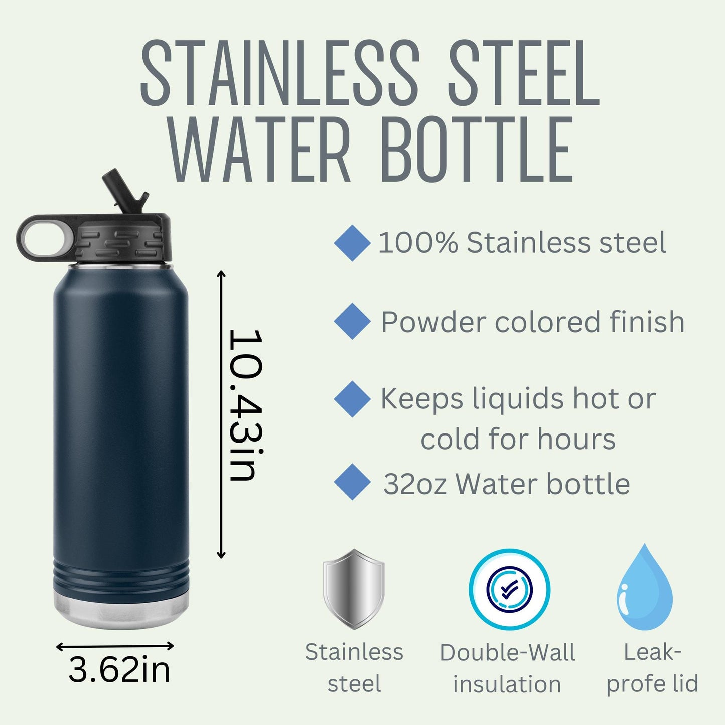 Personalized Cheerleader Water Bottle, Engraved Stainless Steel Cheer Water Bottle with Straw, Custom Etched Sports Bottle for Cheerleaders