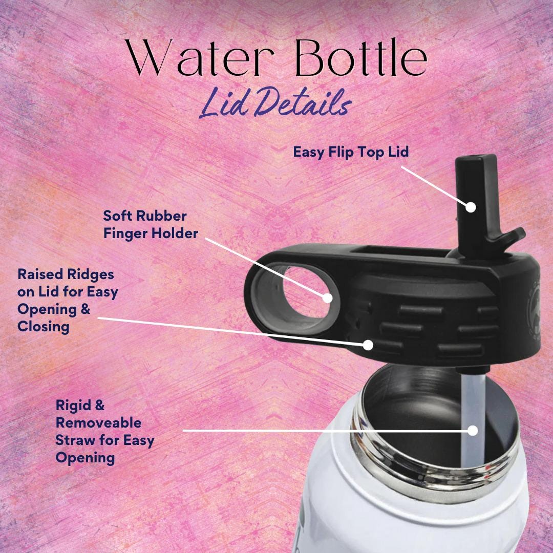 Personalized Swim Team Water Bottle | Laser Etched Stainless Steel 32oz Insulated Tumbler with Flip Top Lid, Custom Name, Swim Coach Gift