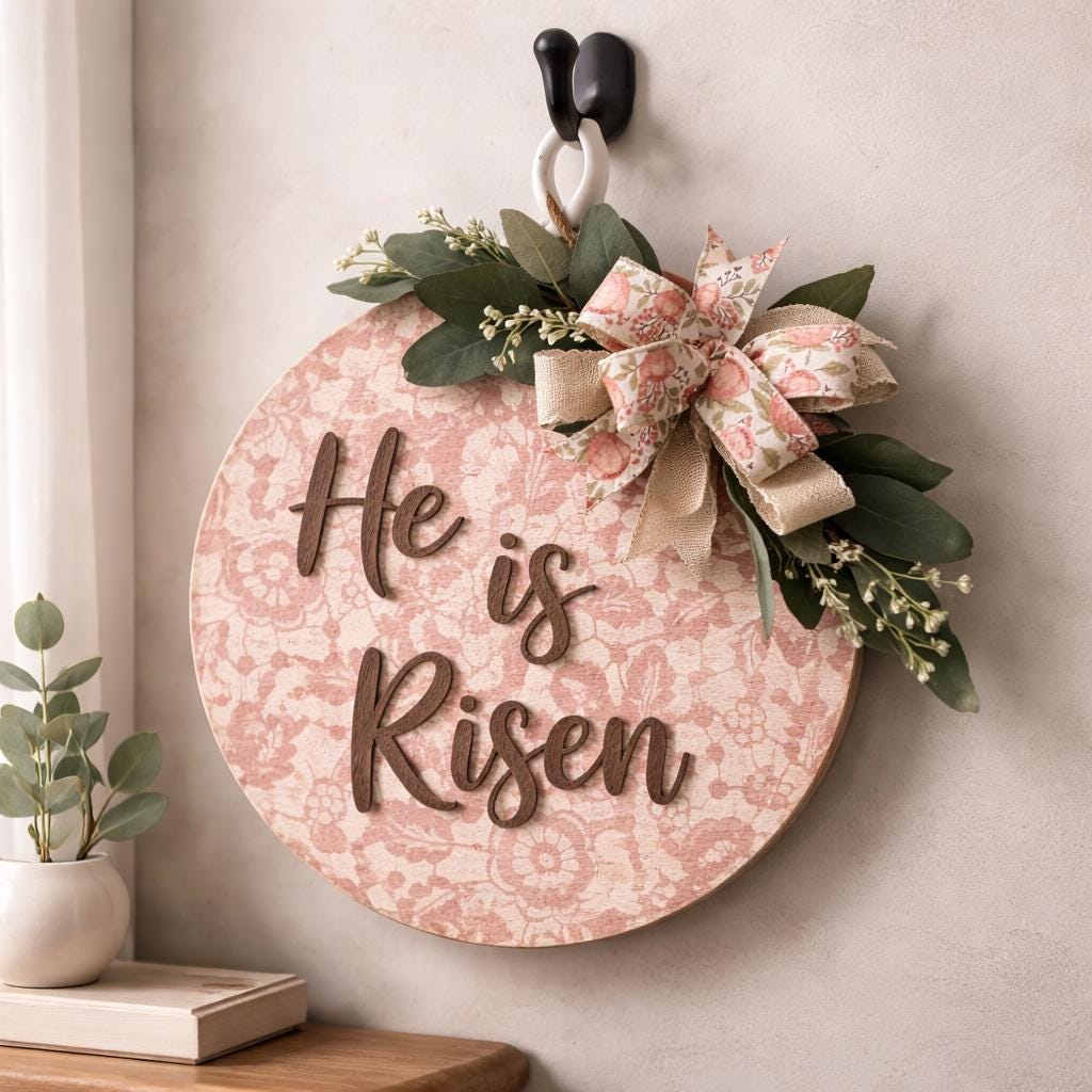 Easter Door Wreath | Religious Cross Grapevine Wreath | Yellow Floral Front Door Decor | Spring Flower Arrangement | He Is Risen Gift